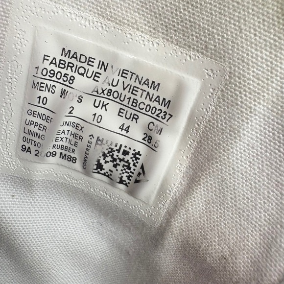 Converse Chuck Taylor All Star Leather Low Top Sneakers White Men 10 Women 12 - Picture 4 of 5